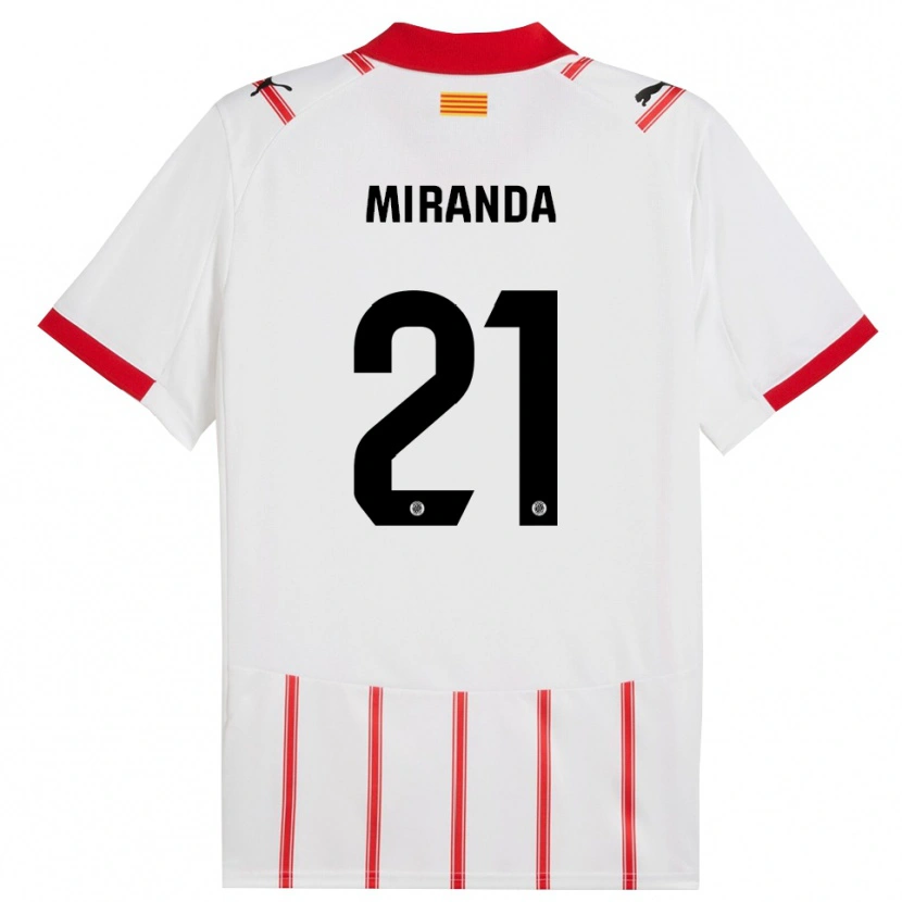 Danxen Femme Maillot Adri Miranda #21 Blanc Rouge Tenues Domicile 2025/26 T-Shirt