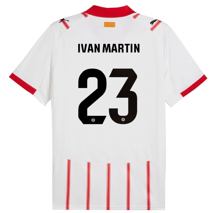 Danxen Femme Maillot Iván Martín #23 Blanc Rouge Tenues Domicile 2025/26 T-Shirt