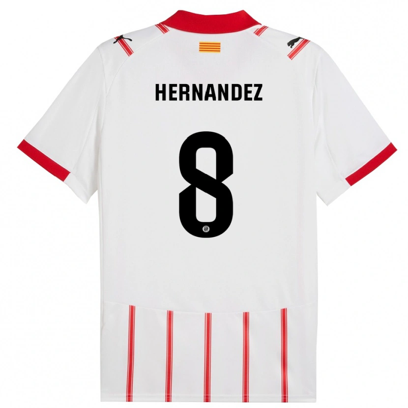 Danxen Femme Maillot Sofia Hernández #8 Blanc Rouge Tenues Domicile 2025/26 T-Shirt