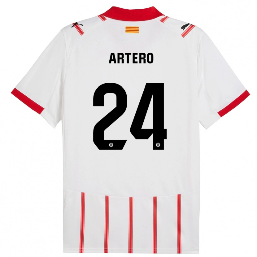 Danxen Femme Maillot Ricard Artero #24 Blanc Rouge Tenues Domicile 2025/26 T-Shirt