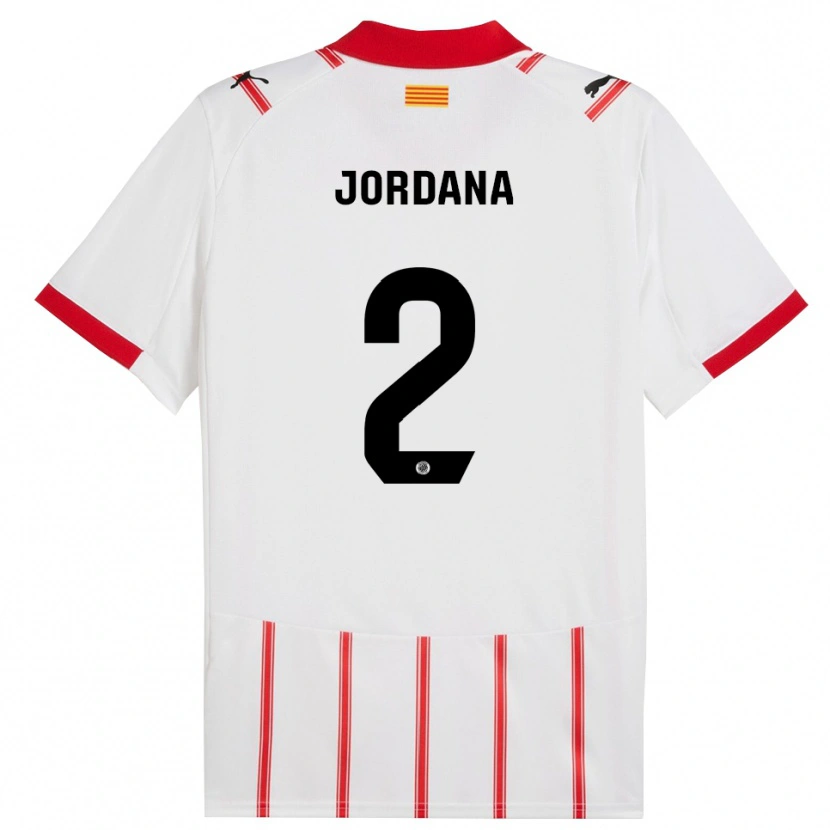 Danxen Femme Maillot Gibert Jordana #2 Blanc Rouge Tenues Domicile 2025/26 T-Shirt