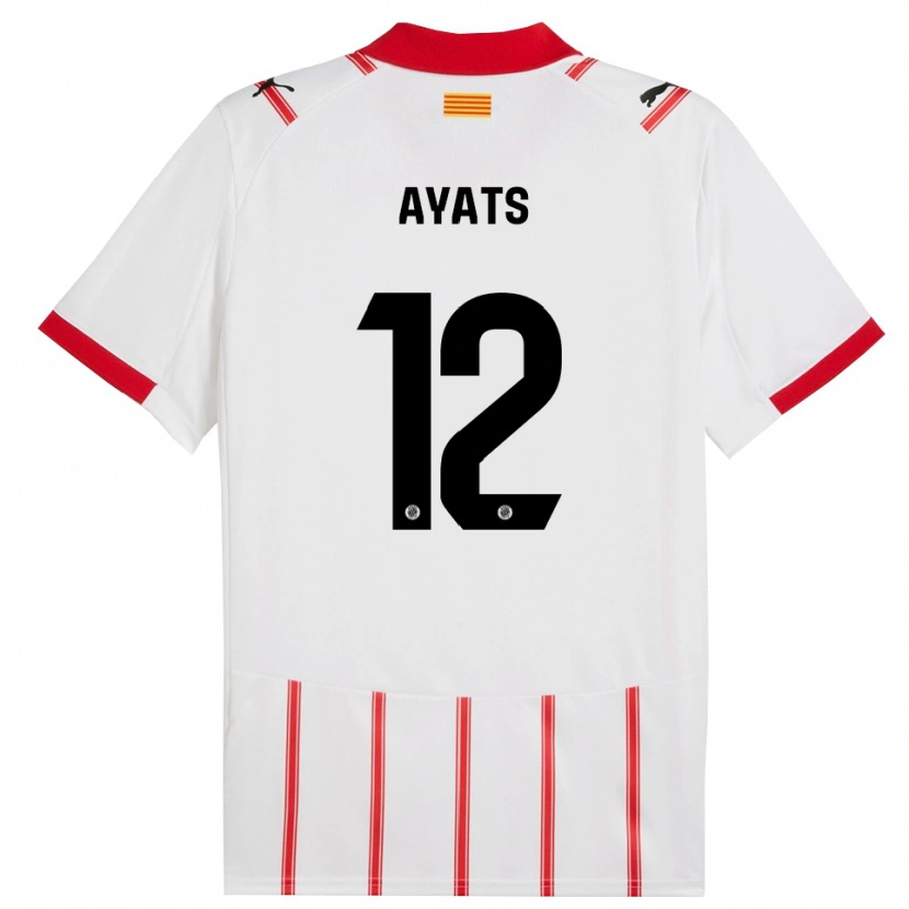 Danxen Femme Maillot Mònica Ayats #12 Blanc Rouge Tenues Domicile 2025/26 T-Shirt