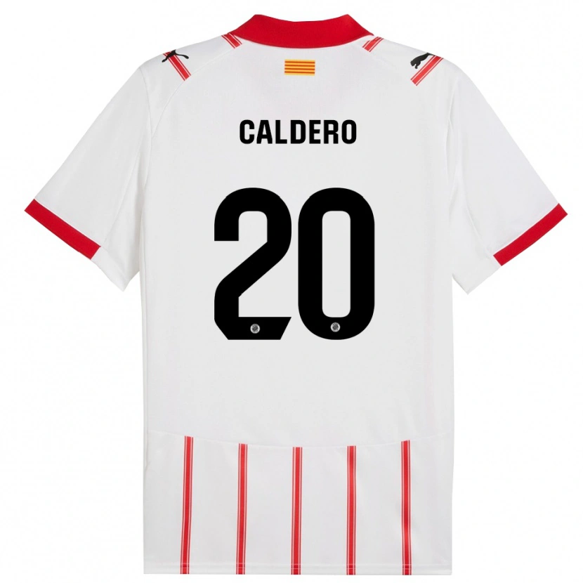 Danxen Femme Maillot Nil Calderó #20 Blanc Rouge Tenues Domicile 2025/26 T-Shirt