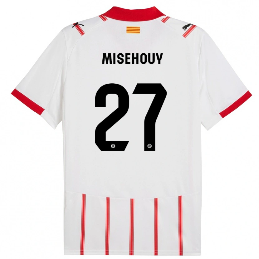 Danxen Femme Maillot Gabriel Misehouy #27 Blanc Rouge Tenues Domicile 2025/26 T-Shirt