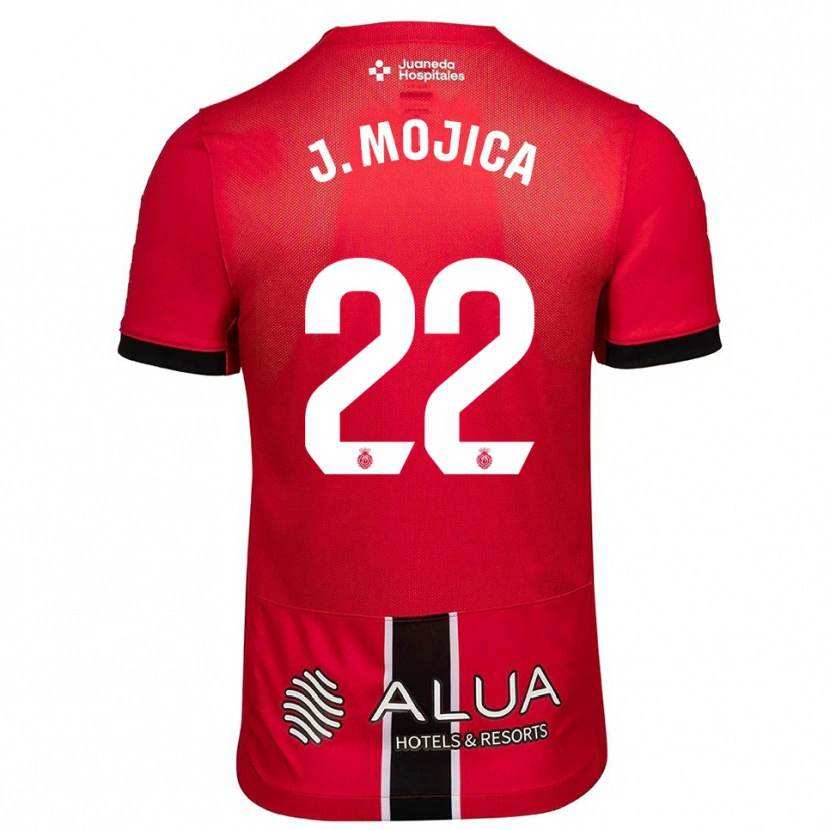 Danxen Femme Maillot Johan Mojica #22 Rouge Noir Tenues Domicile 2025/26 T-Shirt