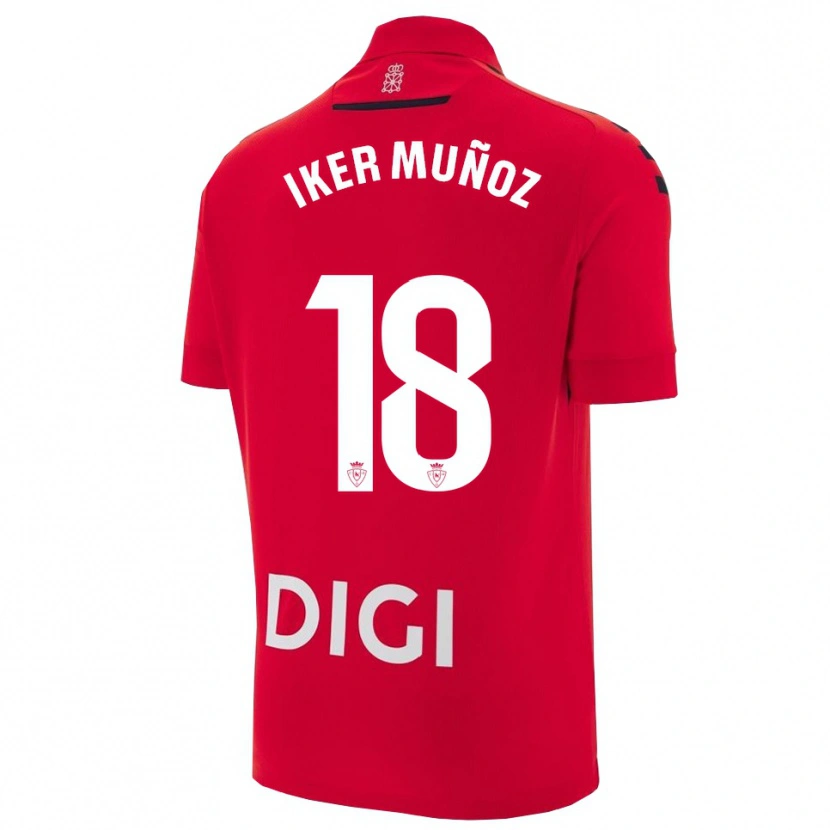 Danxen Femme Maillot Iker Muñoz #18 Rouge Noir Tenues Domicile 2025/26 T-Shirt