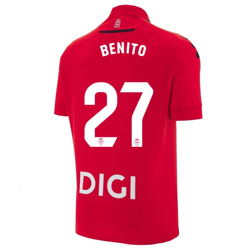 Danxen Femme Maillot Iker Benito #27 Rouge Noir Tenues Domicile 2025/26 T-Shirt