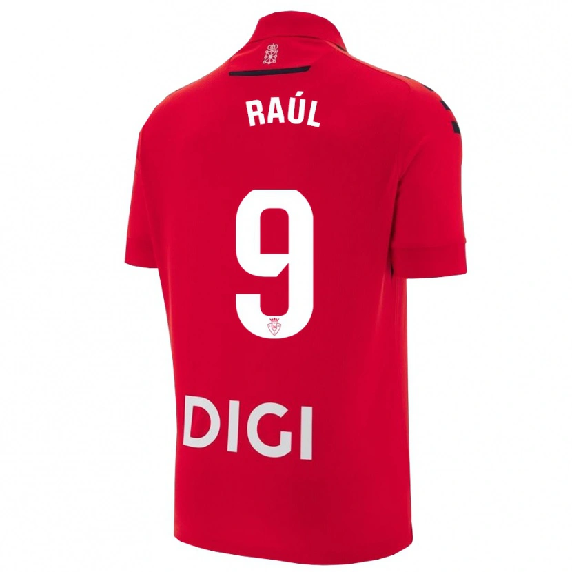 Danxen Femme Maillot Raúl García #9 Rouge Noir Tenues Domicile 2025/26 T-Shirt