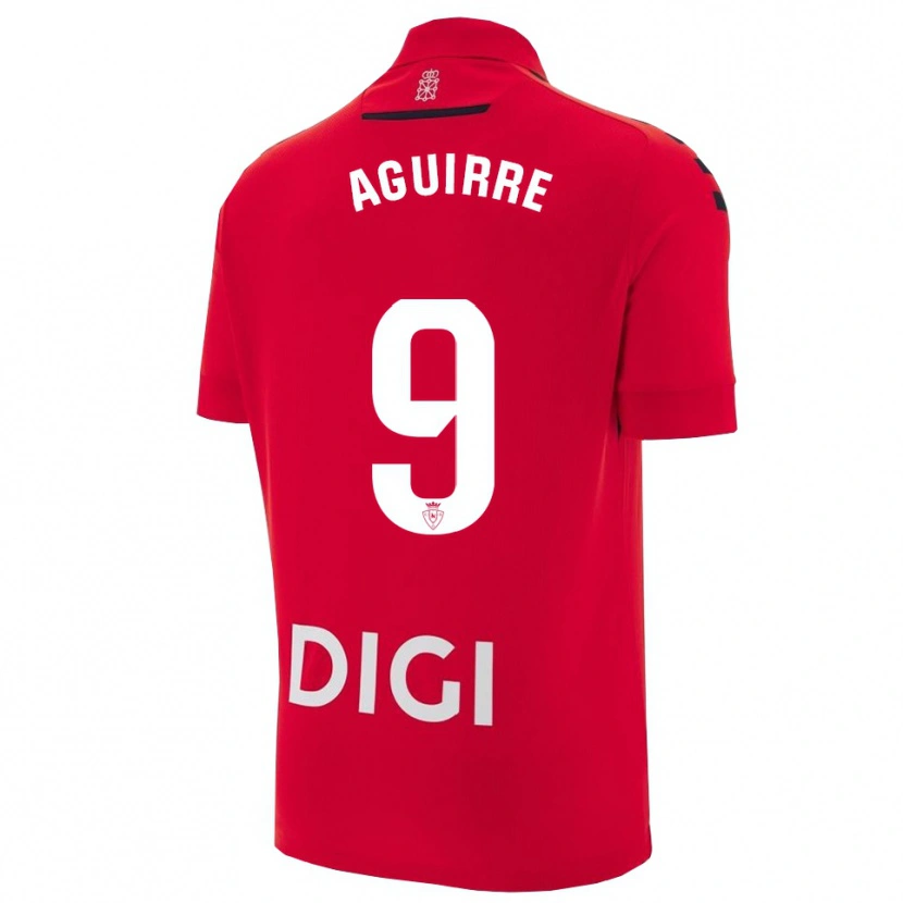 Danxen Femme Maillot Jorge Aguirre #9 Rouge Noir Tenues Domicile 2025/26 T-Shirt