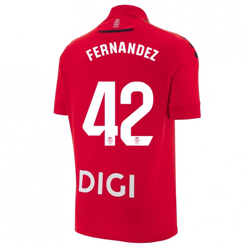 Danxen Femme Maillot Rafa Fernández #42 Rouge Noir Tenues Domicile 2025/26 T-Shirt