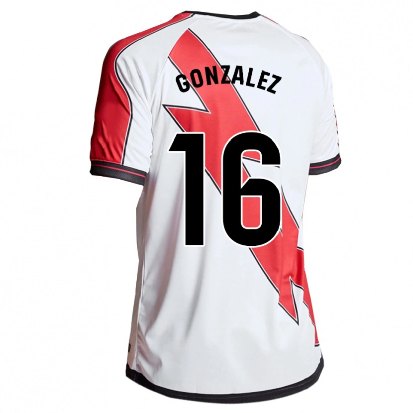 Danxen Femme Maillot Aitor González #16 Blanc Rouge Tenues Domicile 2025/26 T-Shirt