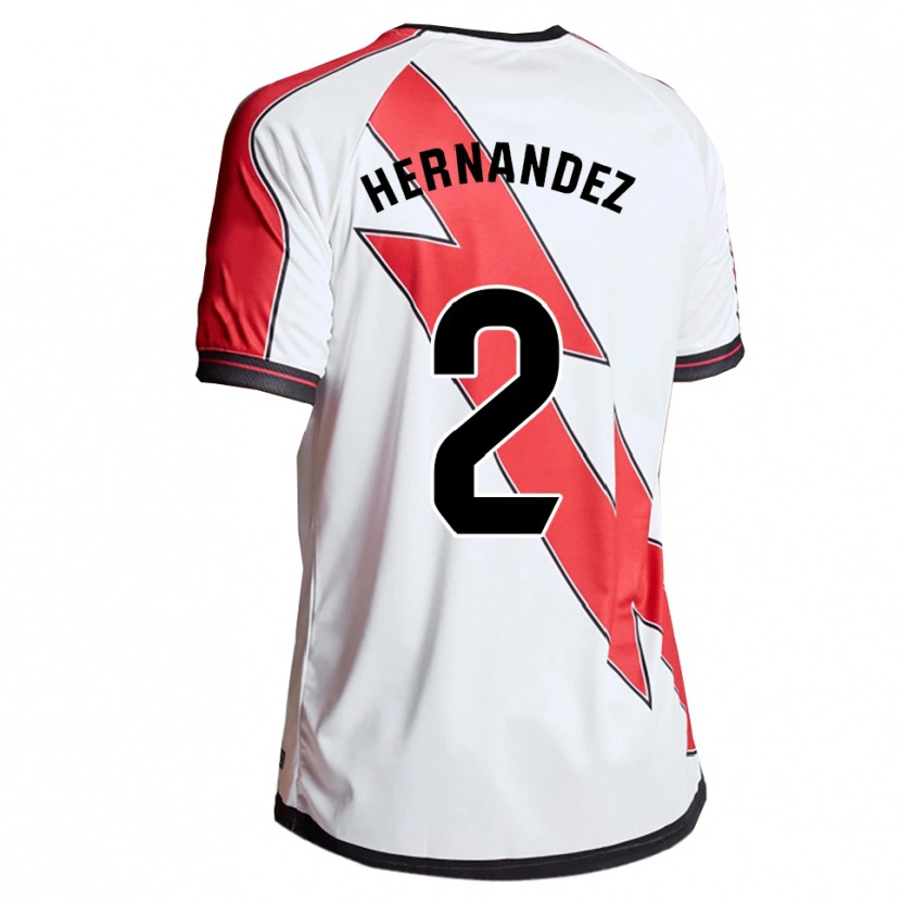 Danxen Femme Maillot Marco Hernández #2 Blanc Rouge Tenues Domicile 2025/26 T-Shirt