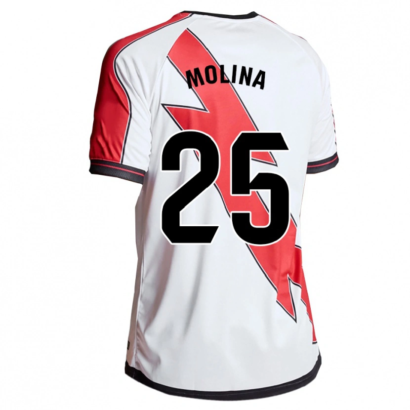 Danxen Femme Maillot Adrián Molina #25 Blanc Rouge Tenues Domicile 2025/26 T-Shirt