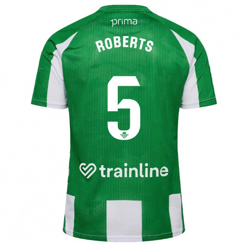 Danxen Femme Maillot Rhiannon Roberts #5 Vert Blanc Tenues Domicile 2025/26 T-Shirt