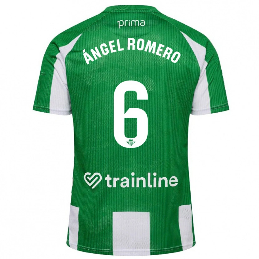 Danxen Femme Maillot Miguel Ángel Romero #6 Vert Blanc Tenues Domicile 2025/26 T-Shirt