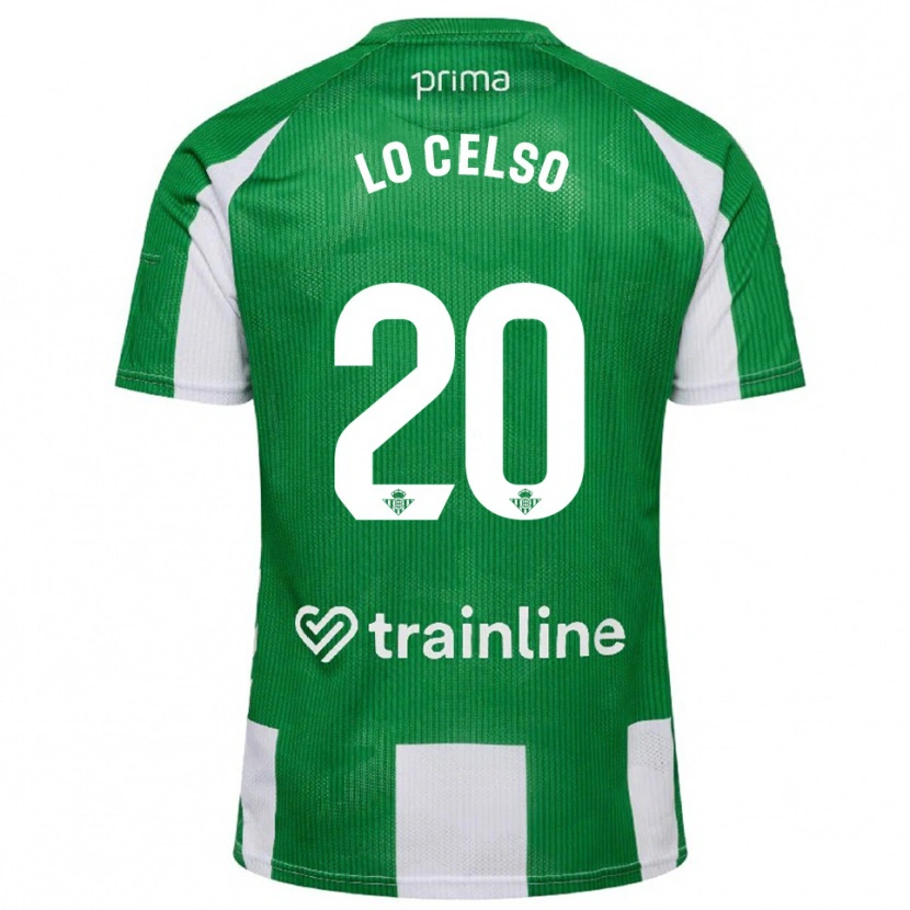 Danxen Femme Maillot Giovani Lo Celso #20 Vert Blanc Tenues Domicile 2025/26 T-Shirt