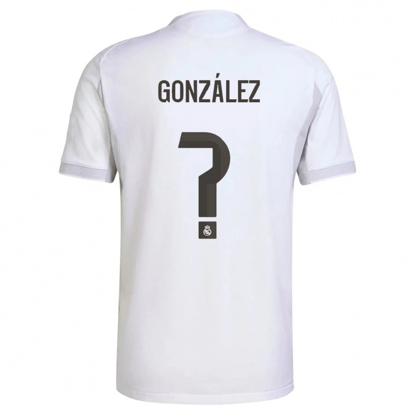 Danxen Femme Maillot Daniel González #0 Blanc Jaune Tenues Domicile 2025/26 T-Shirt