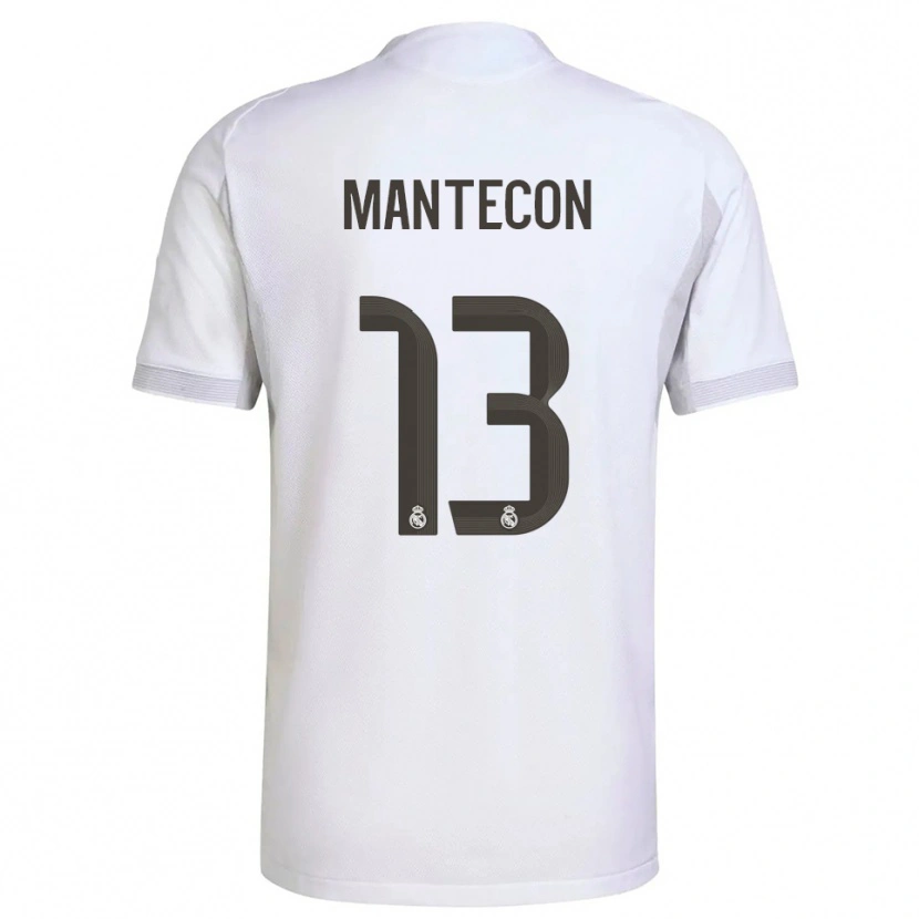 Danxen Femme Maillot Hugo Mantecón #13 Blanc Jaune Tenues Domicile 2025/26 T-Shirt