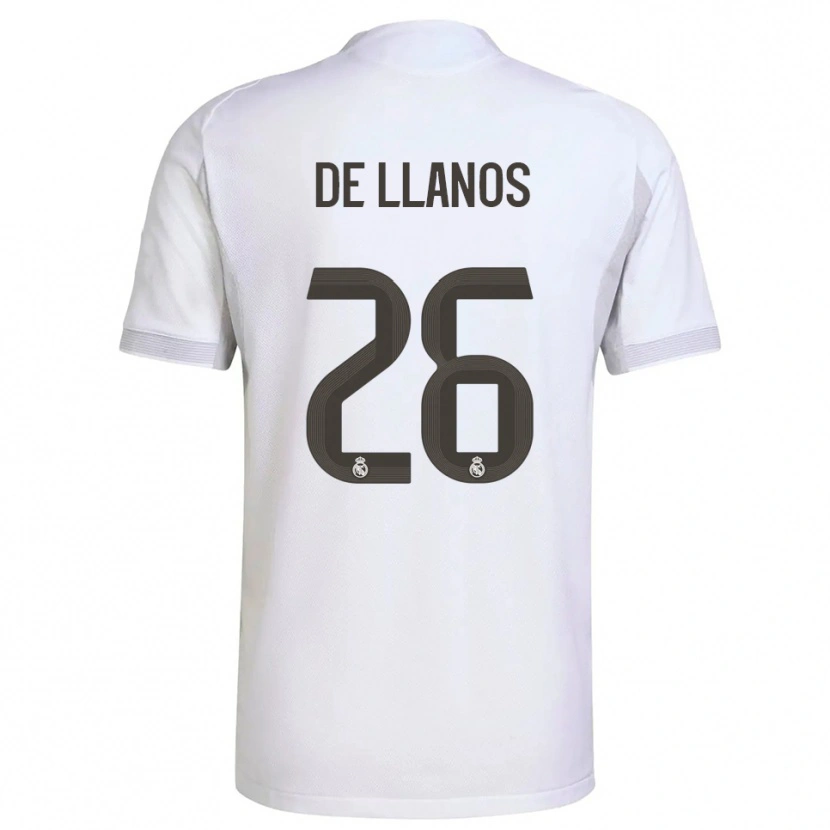 Danxen Femme Maillot Hugo De Llanos #26 Blanc Jaune Tenues Domicile 2025/26 T-Shirt