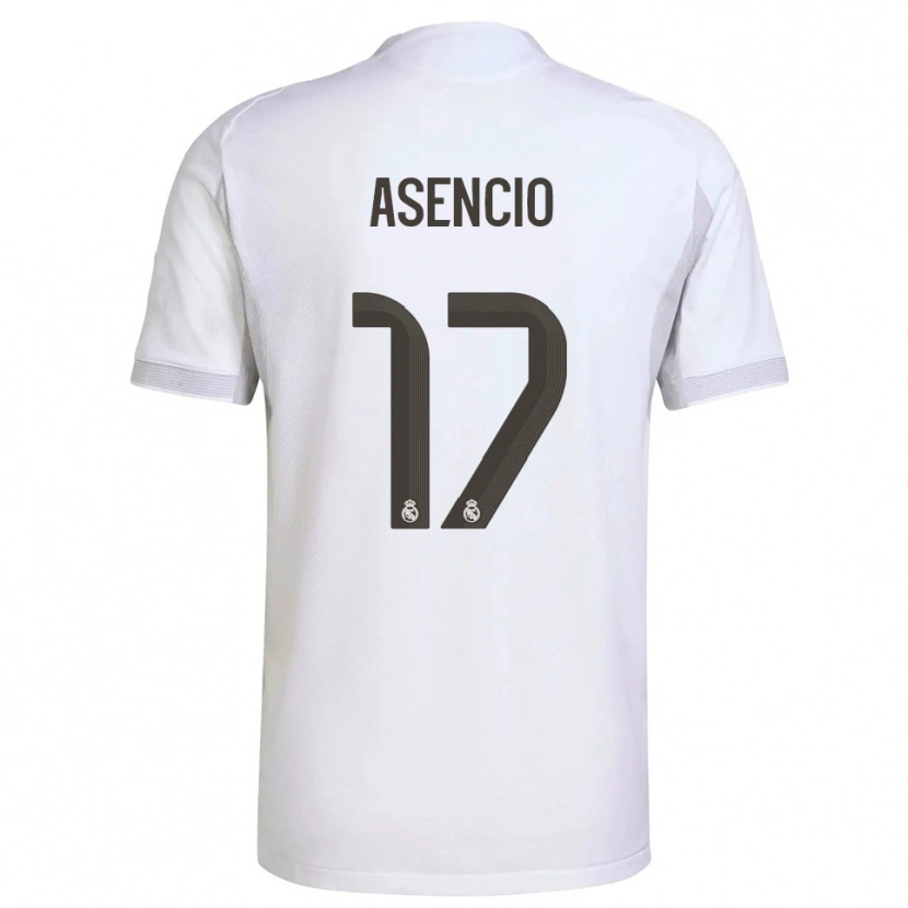 Danxen Femme Maillot Raúl Asencio #17 Blanc Jaune Tenues Domicile 2025/26 T-Shirt