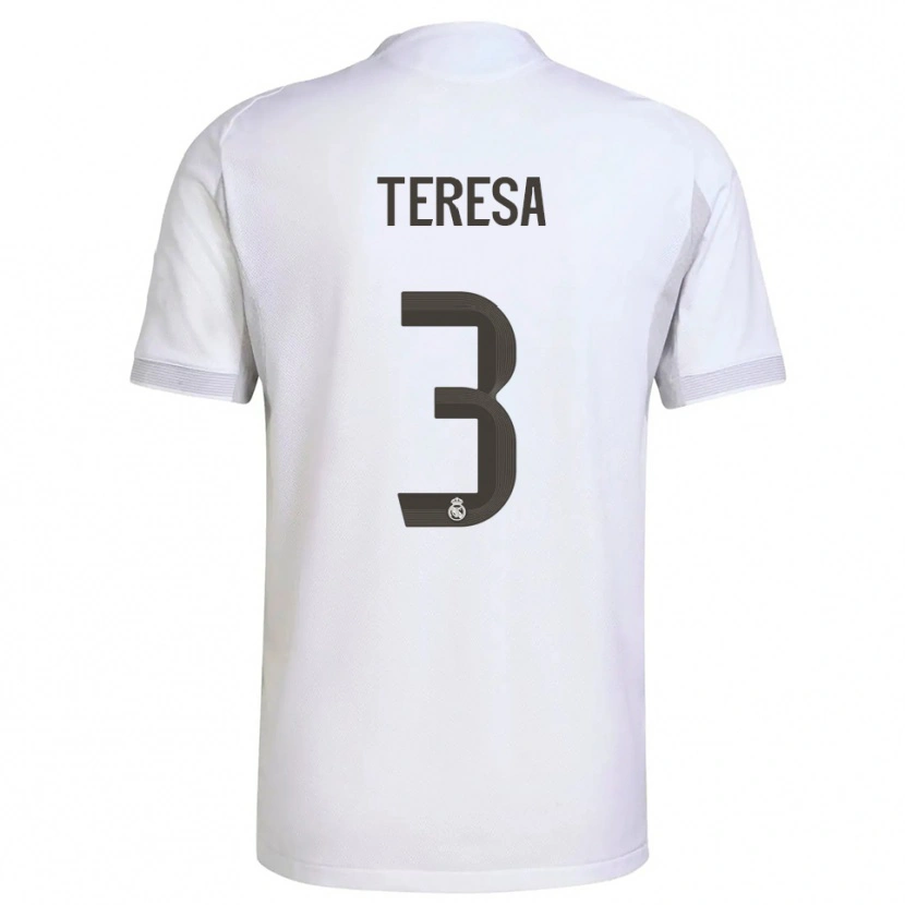 Danxen Femme Maillot Teresa Abelleira Dueñas #3 Blanc Jaune Tenues Domicile 2025/26 T-Shirt