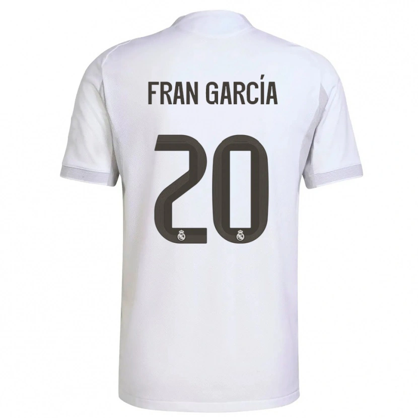 Danxen Femme Maillot Fran García #20 Blanc Jaune Tenues Domicile 2025/26 T-Shirt