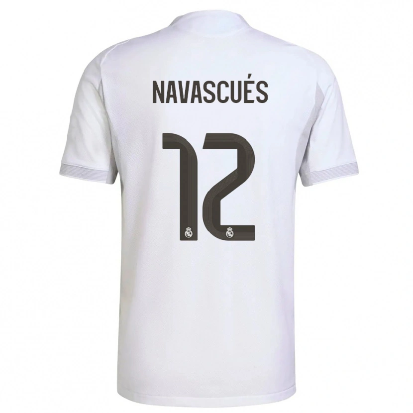 Danxen Femme Maillot Liberto Navascués #12 Blanc Jaune Tenues Domicile 2025/26 T-Shirt