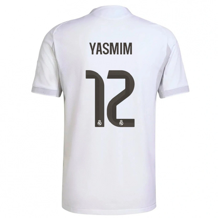 Danxen Femme Maillot Yasmim Assis Ribeiro #12 Blanc Jaune Tenues Domicile 2025/26 T-Shirt