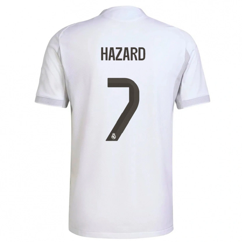 Danxen Femme Maillot Eden Hazard #7 Blanc Jaune Tenues Domicile 2025/26 T-Shirt