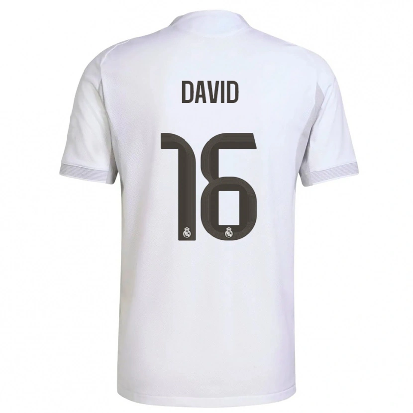 Danxen Femme Maillot Antonio David #16 Blanc Jaune Tenues Domicile 2025/26 T-Shirt