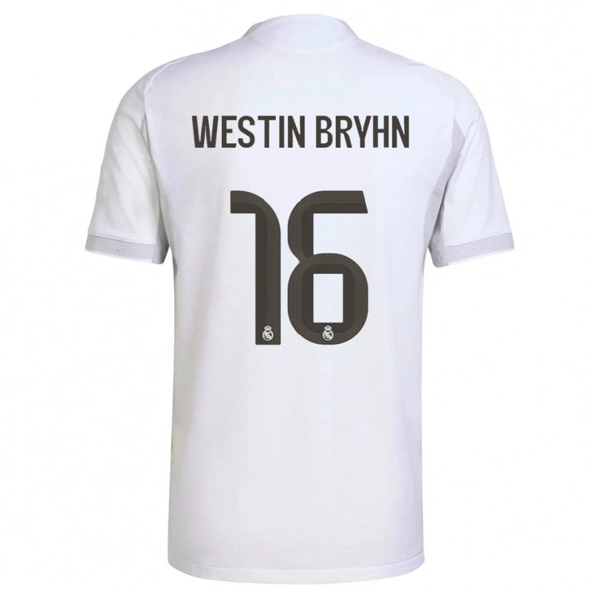 Danxen Femme Maillot Leon Westin Bryhn #16 Blanc Jaune Tenues Domicile 2025/26 T-Shirt