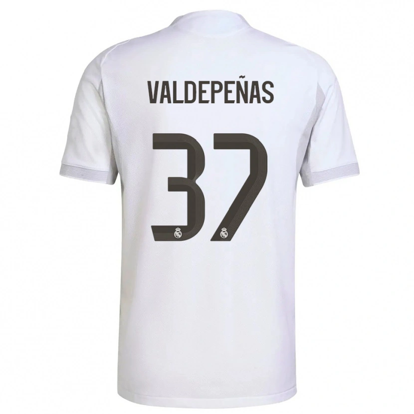 Danxen Femme Maillot Víctor Valdepeñas #37 Blanc Jaune Tenues Domicile 2025/26 T-Shirt