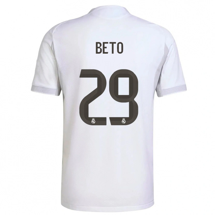 Danxen Femme Maillot Beto Martínez #29 Blanc Jaune Tenues Domicile 2025/26 T-Shirt