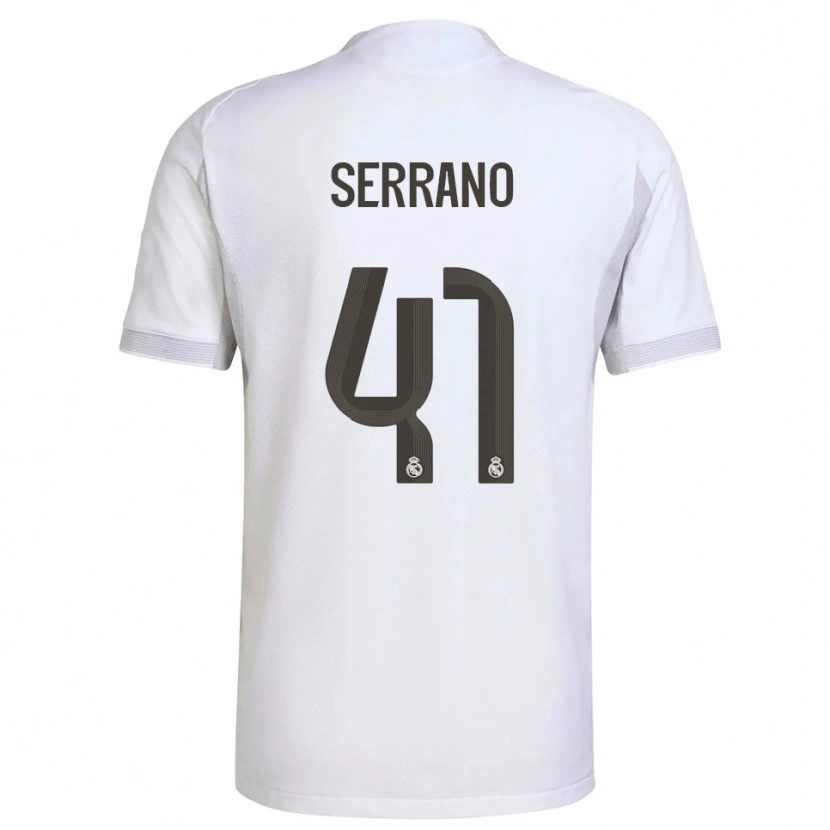 Danxen Femme Maillot Manu Serrano #41 Blanc Jaune Tenues Domicile 2025/26 T-Shirt