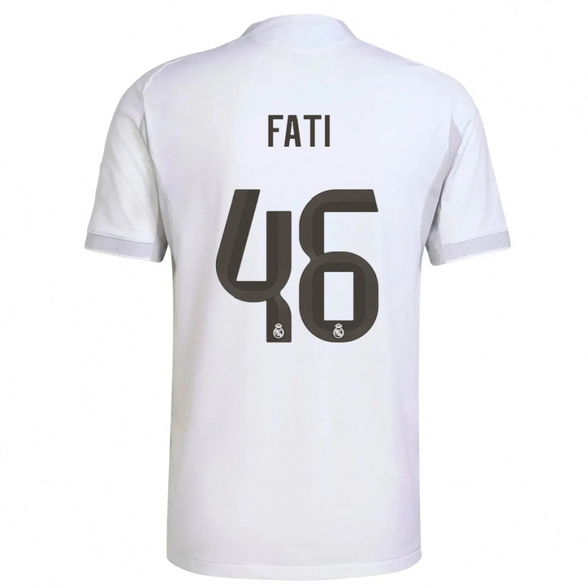 Danxen Femme Maillot Lamini Fati #46 Blanc Jaune Tenues Domicile 2025/26 T-Shirt