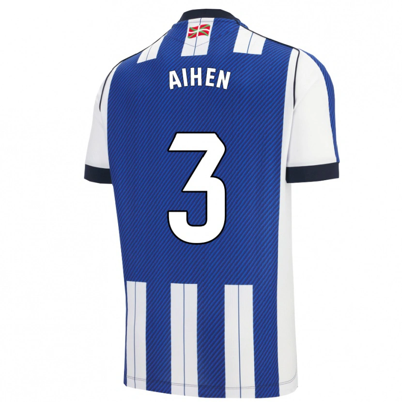 Danxen Femme Maillot Aihen Muñoz #3 Bleu Blanc Tenues Domicile 2025/26 T-Shirt