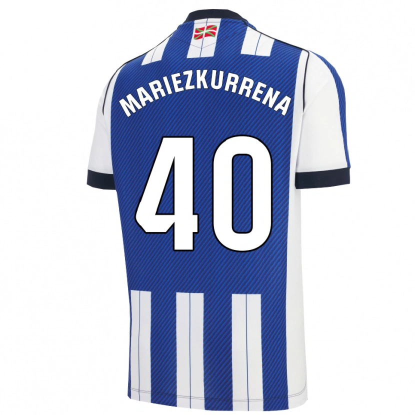 Danxen Femme Maillot Arkaitz Mariezkurrena #40 Bleu Blanc Tenues Domicile 2025/26 T-Shirt