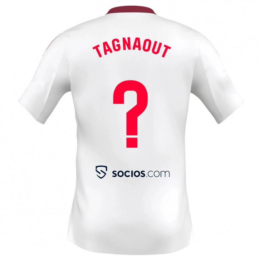 Danxen Femme Maillot Fatima Tagnaout #0 Blanc Rouge Tenues Domicile 2025/26 T-Shirt