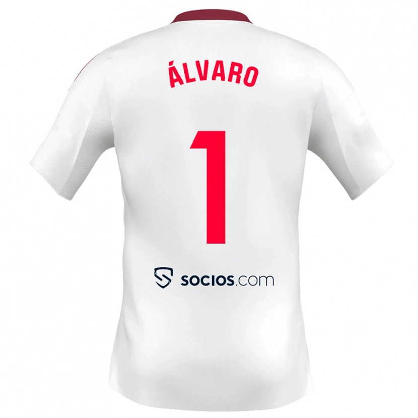 Danxen Femme Maillot Álvaro Fernández #1 Blanc Rouge Tenues Domicile 2025/26 T-Shirt