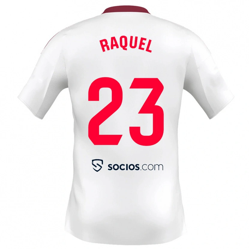 Danxen Femme Maillot Raquel Morcillo Aparicio #23 Blanc Rouge Tenues Domicile 2025/26 T-Shirt