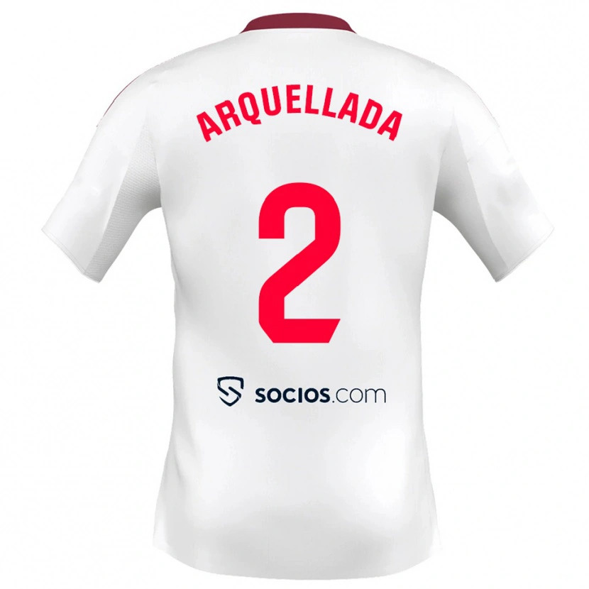 Danxen Femme Maillot Álvaro Arquellada #2 Blanc Rouge Tenues Domicile 2025/26 T-Shirt