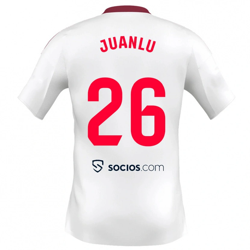 Danxen Femme Maillot Juanlu Sánchez #26 Blanc Rouge Tenues Domicile 2025/26 T-Shirt