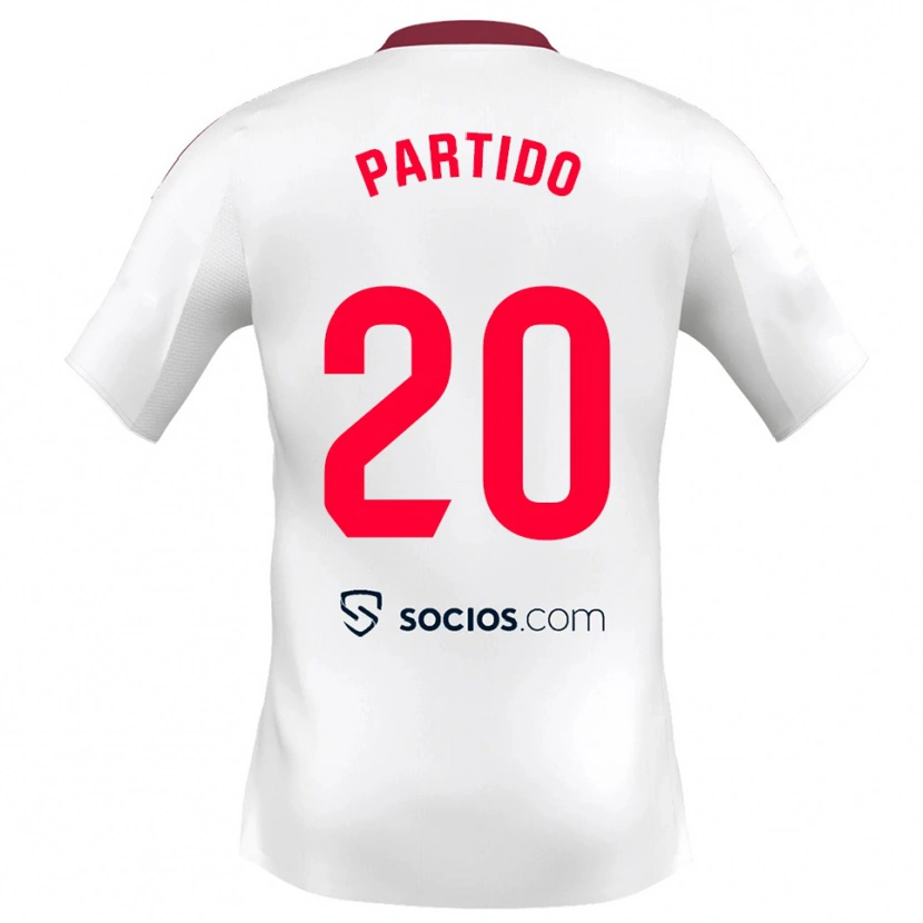 Danxen Femme Maillot Paula Partido #20 Blanc Rouge Tenues Domicile 2025/26 T-Shirt