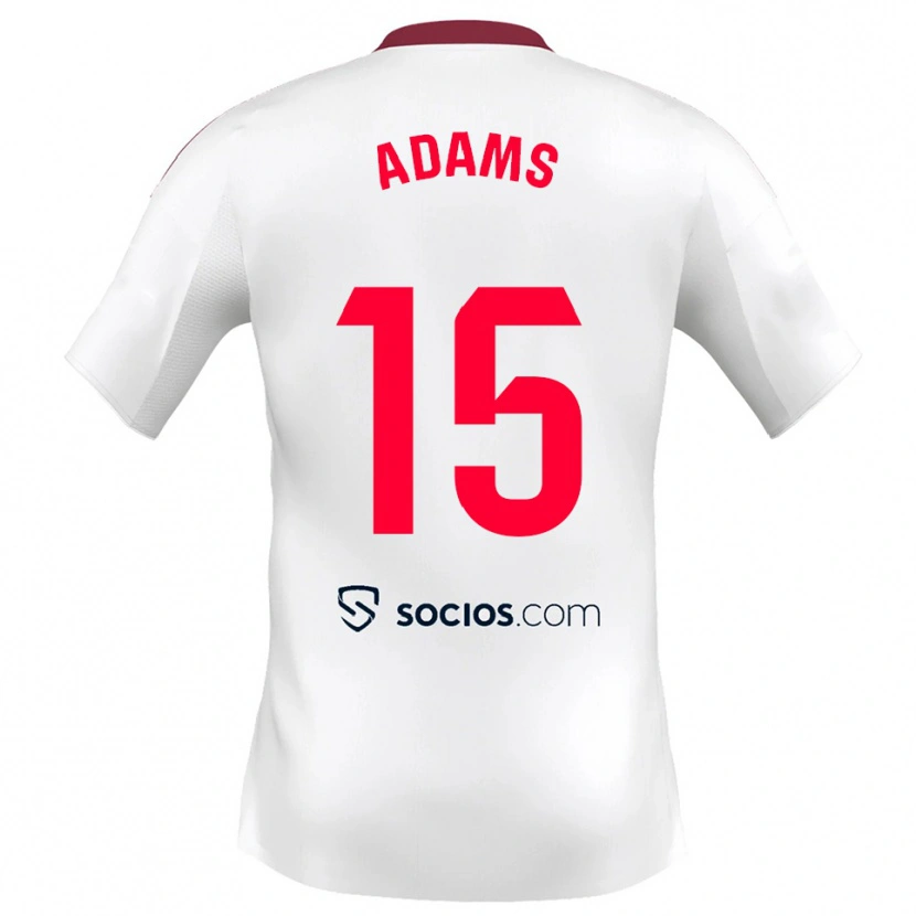 Danxen Femme Maillot Akor Adams #15 Blanc Rouge Tenues Domicile 2025/26 T-Shirt