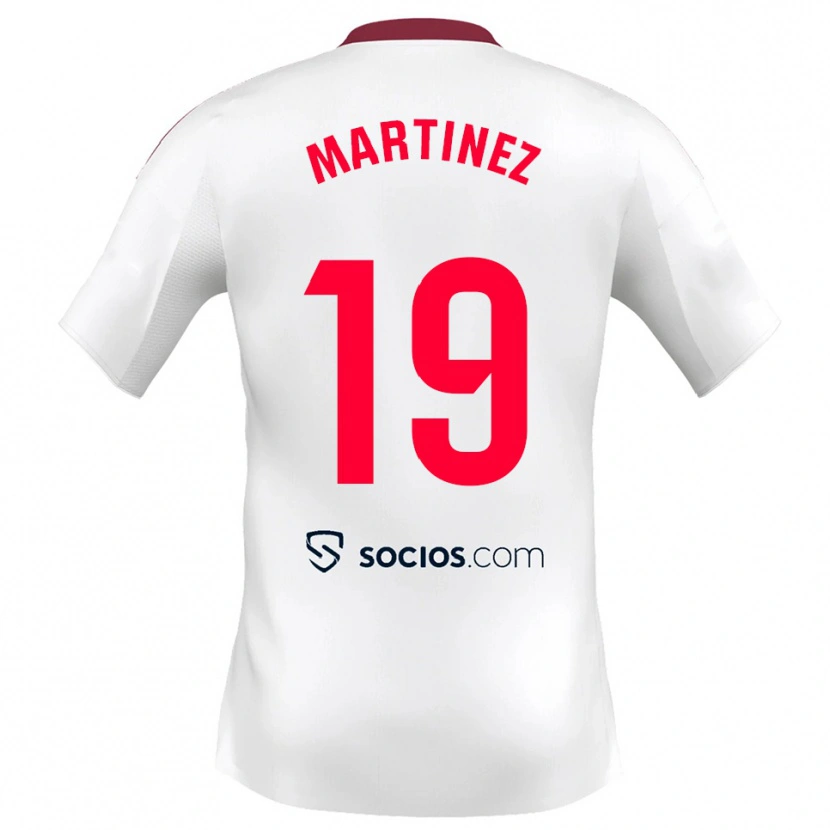 Danxen Femme Maillot Gabri Martinez #19 Blanc Rouge Tenues Domicile 2025/26 T-Shirt