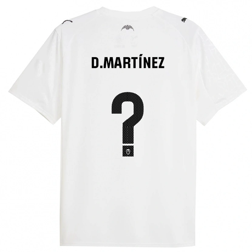 Danxen Femme Maillot David Martínez #0 Blanc Noir Tenues Domicile 2025/26 T-Shirt