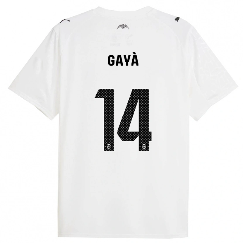 Danxen Femme Maillot José Gayà #14 Blanc Noir Tenues Domicile 2025/26 T-Shirt