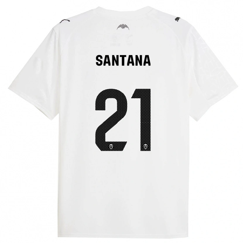 Danxen Femme Maillot Ismael Santana #21 Blanc Noir Tenues Domicile 2025/26 T-Shirt