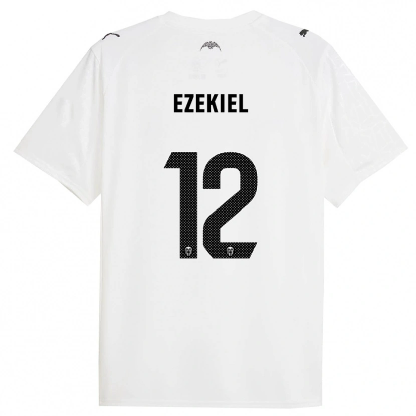 Danxen Femme Maillot Ezekiel Montunrayo #12 Blanc Noir Tenues Domicile 2025/26 T-Shirt
