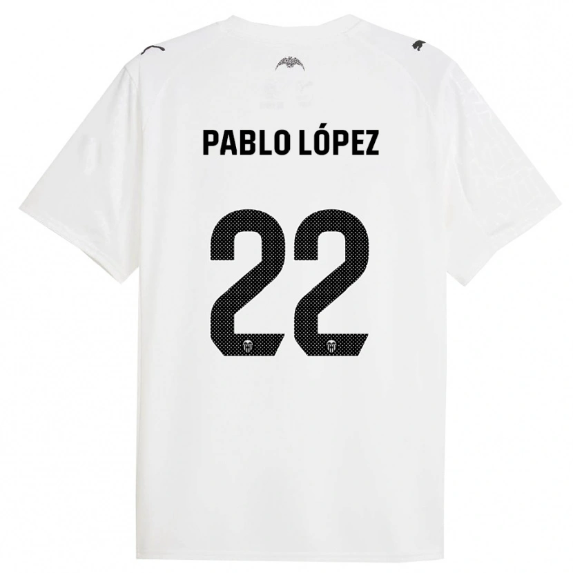 Danxen Femme Maillot Pablo López #22 Blanc Noir Tenues Domicile 2025/26 T-Shirt